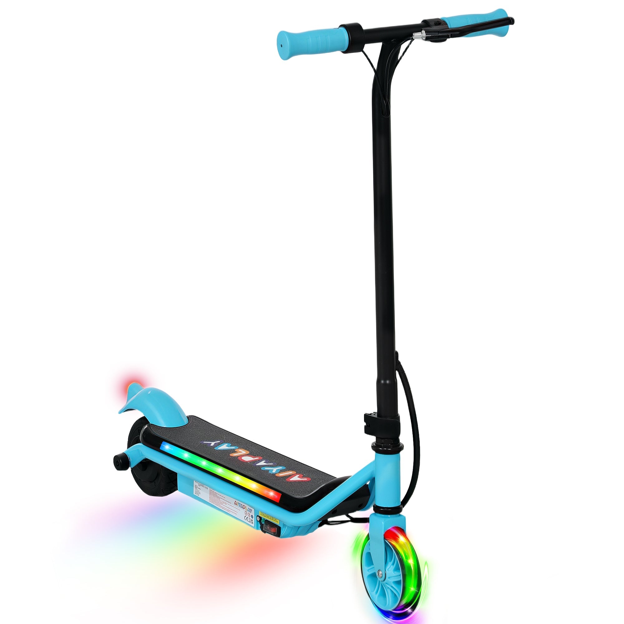 Electric Scooter for Kids Ages 6-14, with Dual Brakes, Flash Wheel and Colourful Light, Kids Electric Scooter E Scooter, Up to 12 KM/H & 10 KM, Blue-0