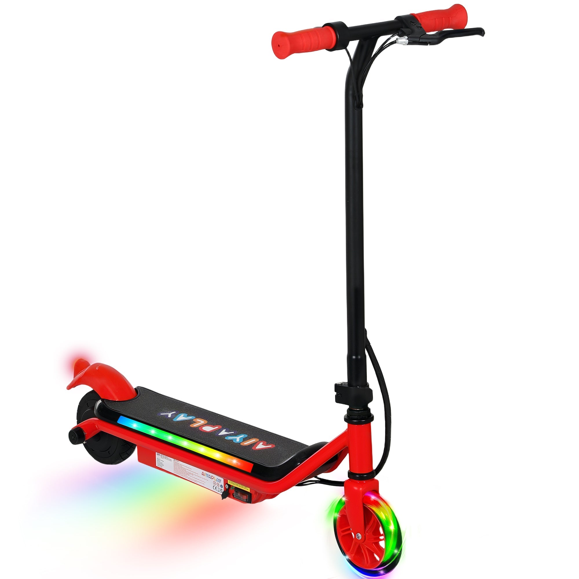 Electric Scooter for Kids Ages 6-14, with Dual Brakes, Flash Wheel and Colourful Light, Kids Electric Scooter E Scooter, Up to 12 KM/H & 10 KM, Red-0