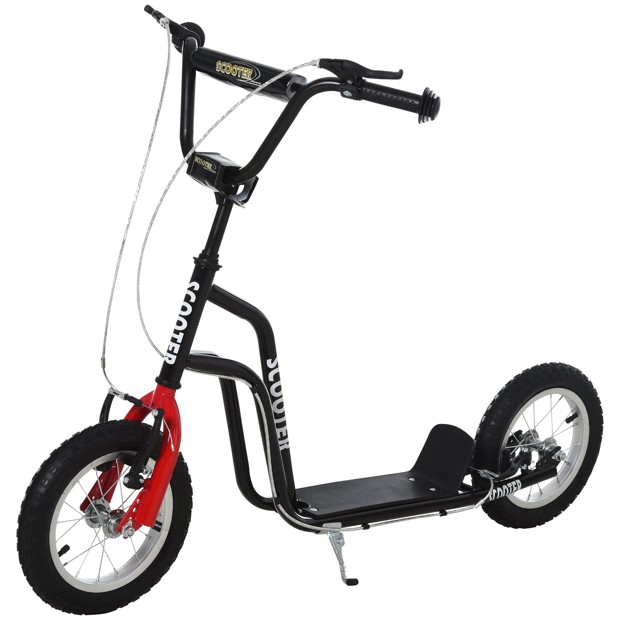 Kids Steel Height Adjustable Kick Scooter Black/Red-0