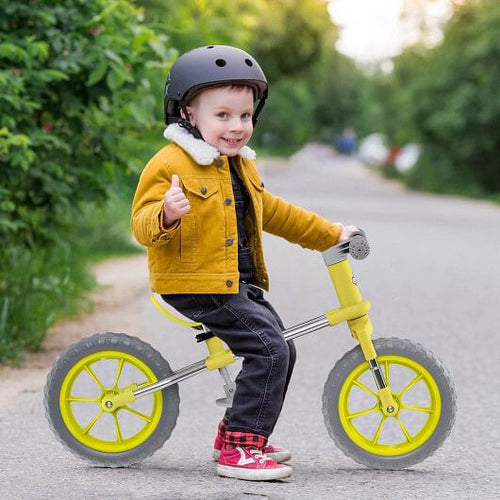 12 Inch Balance Bike with Adjustable Seat and Rotatable Handlebar-Green-0