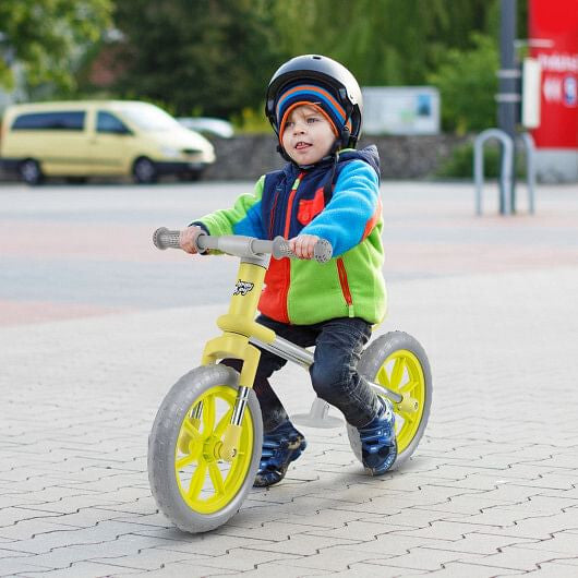 12 Inch Balance Bike with Adjustable Seat and Rotatable Handlebar-Green-1