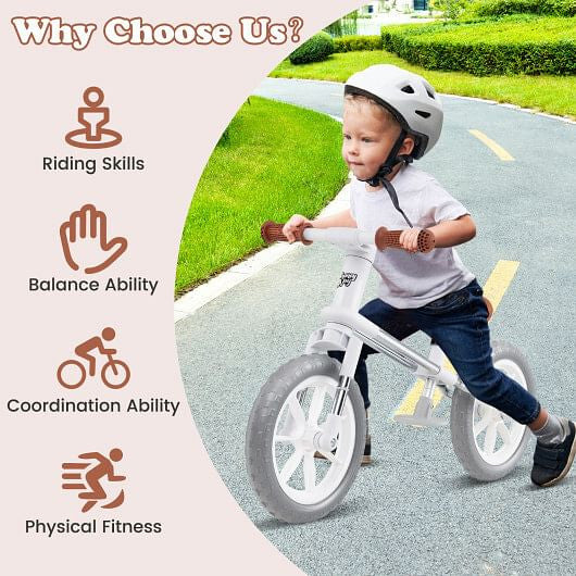 12 Inch Balance Bike with Adjustable Seat and Rotatable Handlebar-Green-8