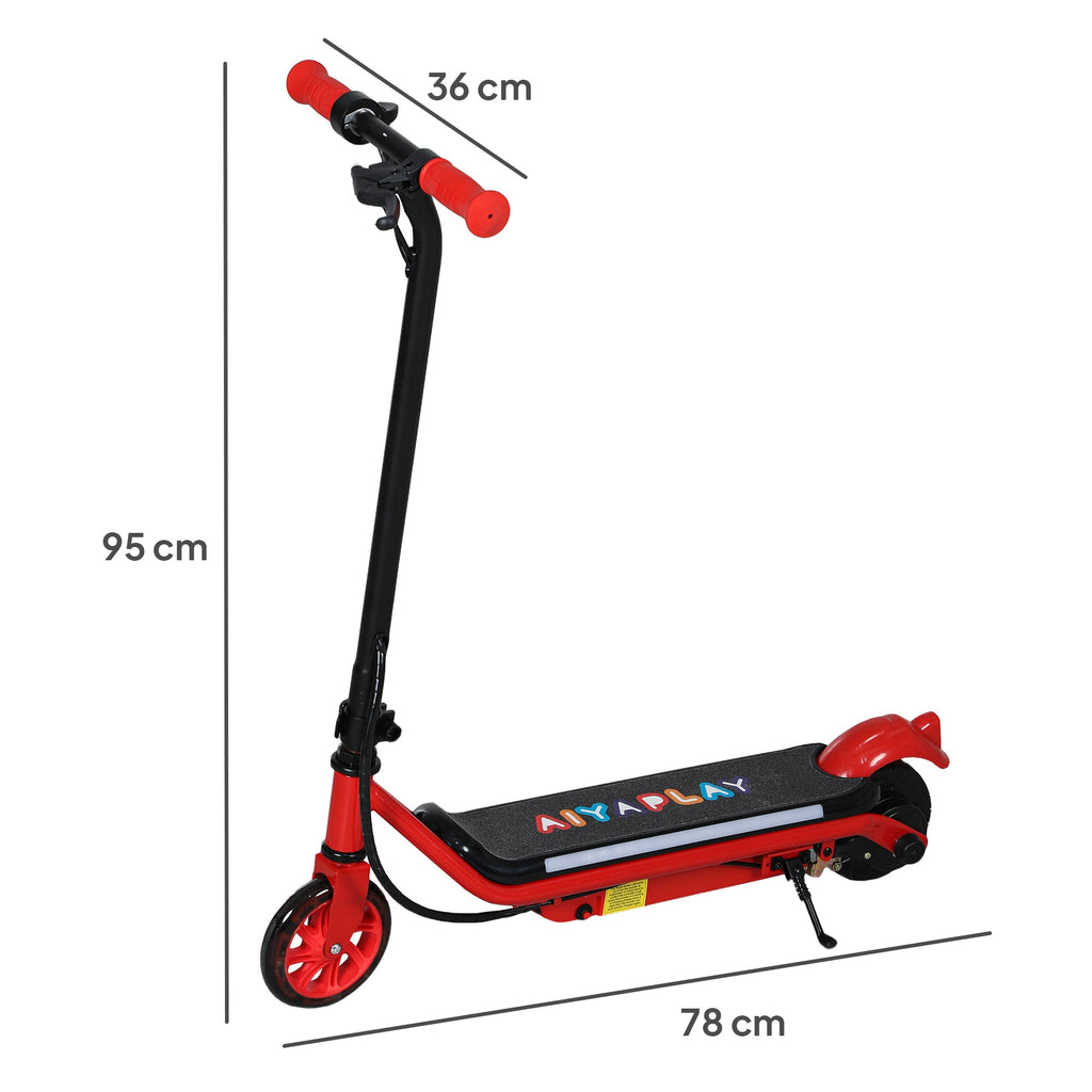 Electric Scooter for Kids Ages 6-14, with Dual Brakes, Flash Wheel and Colourful Light, Kids Electric Scooter E Scooter, Up to 12 KM/H & 10 KM, Red-2